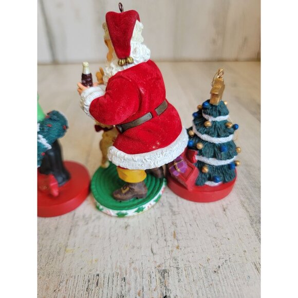 Vintage Carlton coca cola Santa coke tree ornament Xmas set unique - Picture 6 of 8